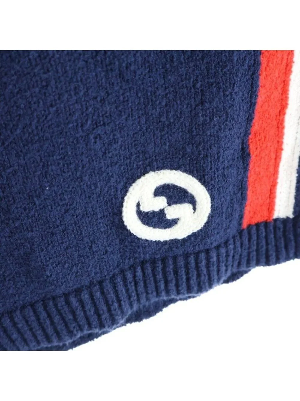 Gucci Pile Fabric Sideline Shorts Navy